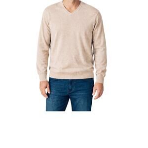 Article 365 Cashmere Sweater Mens Size XL Tan Lightweight Pullover Spring